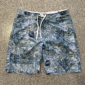 Wonderwall Boardshorts Mens 36 Hawaiian Floral Print 21"